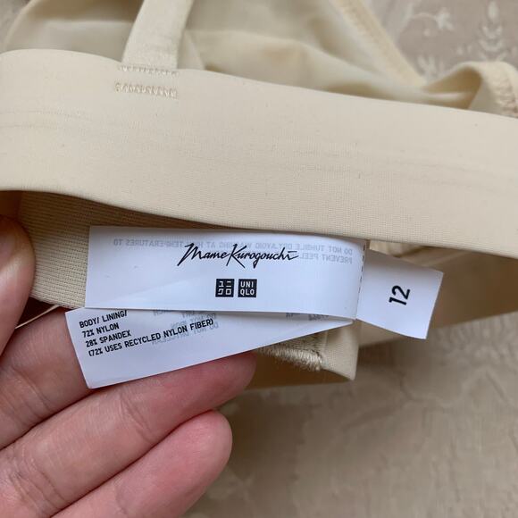 Mame Kurogouchi x Uniqlo Wireless Bra (Sheer Triangle) in Natural - Picture 9 of 12